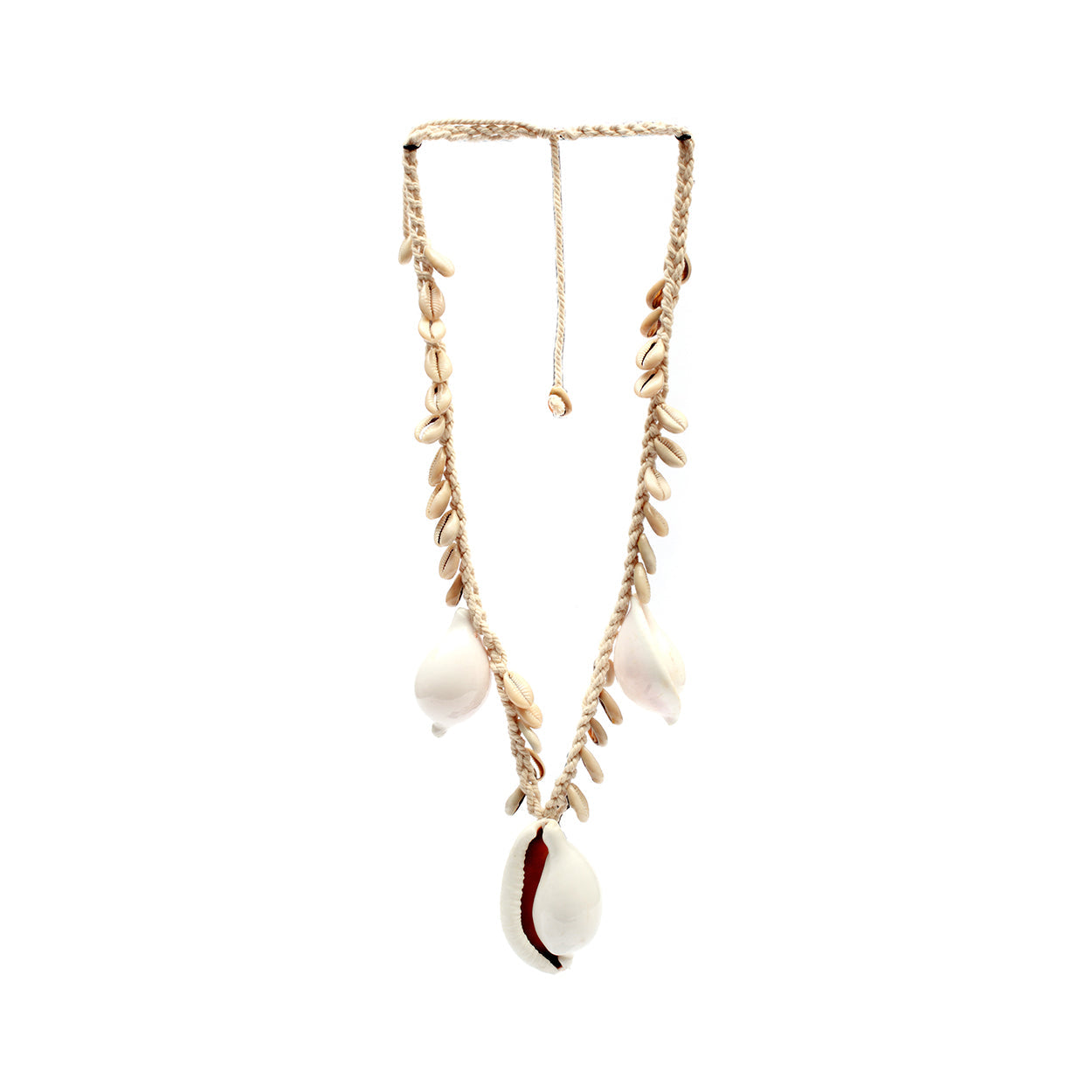 Le Collier Big White Cowrie - Blanc