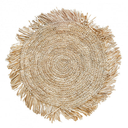 Le Set de Table Rond en Raphia The Fringe - Naturel