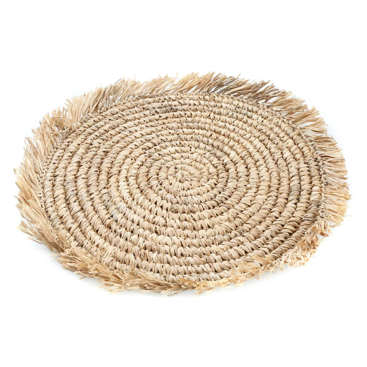 Le Set de Table Rond en Raphia The Fringe - Naturel