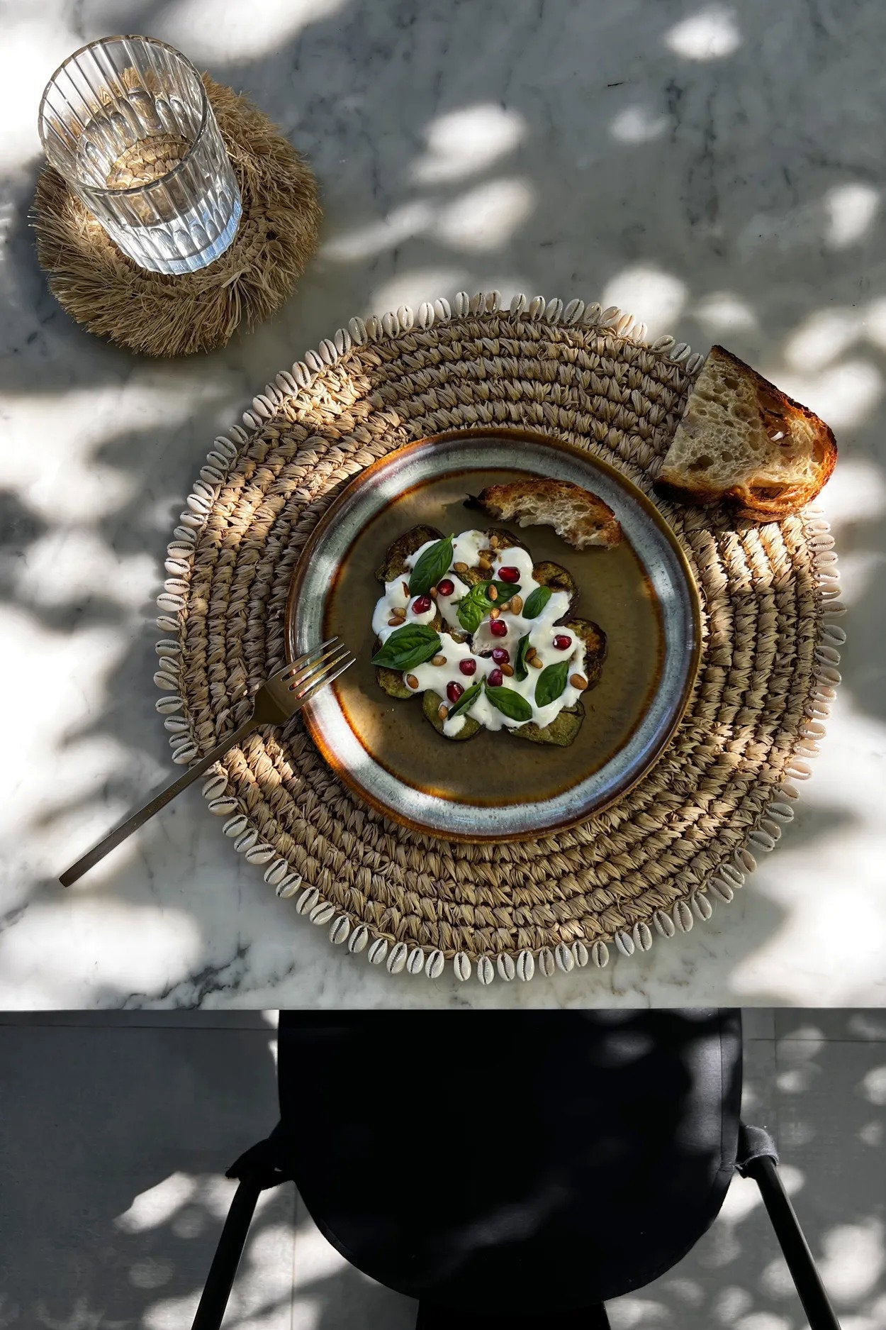 Le Set De Table Raffia Shell - Naturel