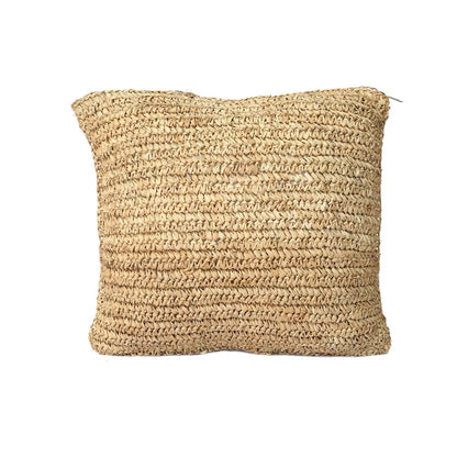 La Housse de Coussin Raffia Flores - Naturel - 40x40