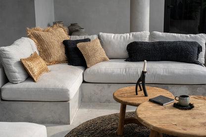 La Housse de Coussin Raffia Flores - Naturel - 40x40