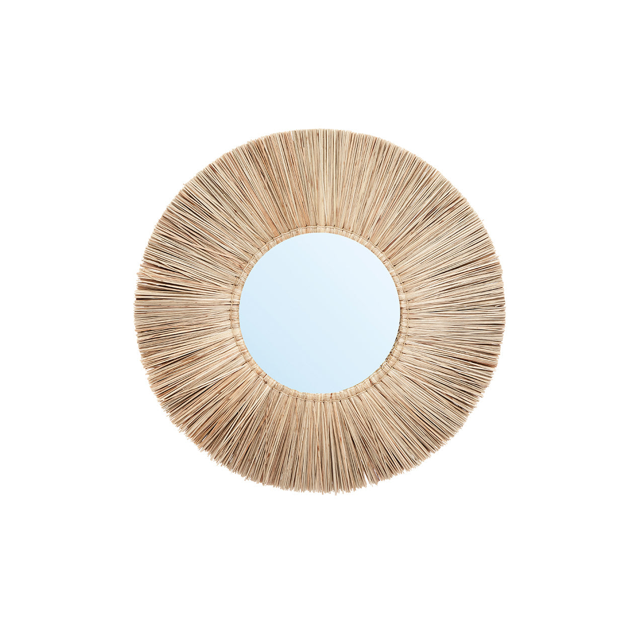 Alang Alang - Miroir mural rond - Naturel – Taille L