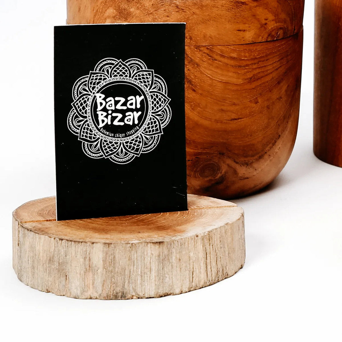 Le porte-carte racine de teck