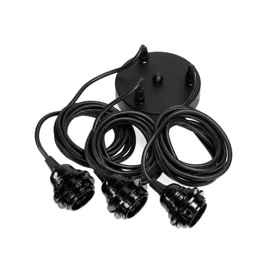 Luminaire pour plafond - Noir - 3 raccords