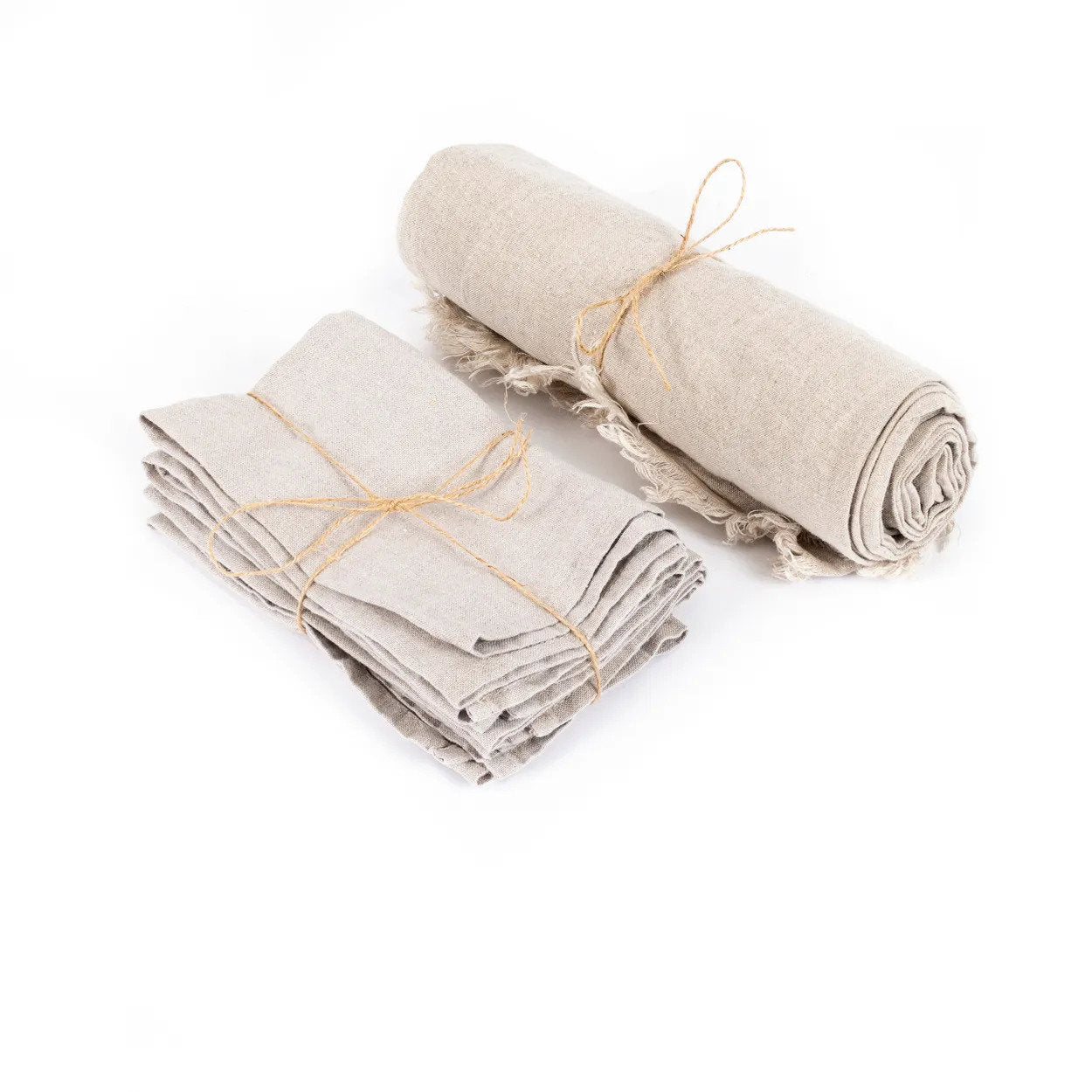 Serviette en Lin - Beige - Lot de 4