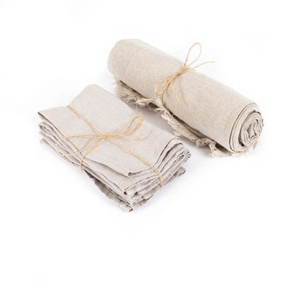 Serviette en Lin - Beige - Lot de 4