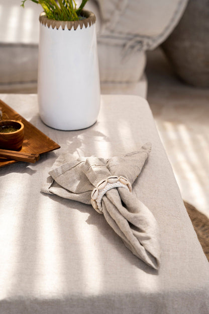 Serviette en Lin - Beige - Lot de 4