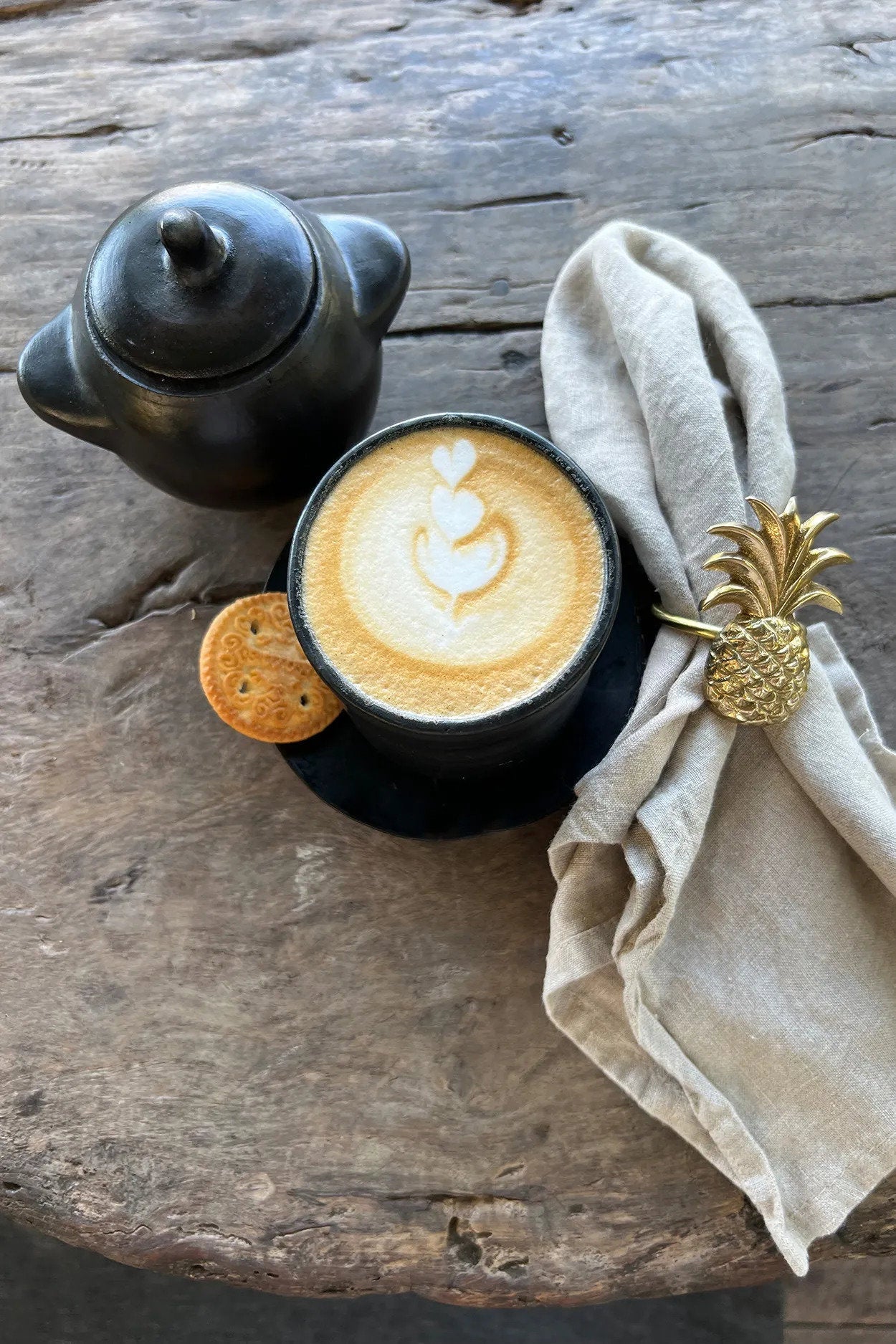 Serviette en Lin - Beige - Lot de 4