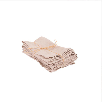 Serviette en Lin - Beige - Lot de 4