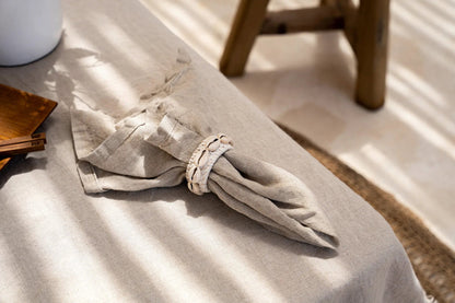Serviette en Lin - Beige - Lot de 4