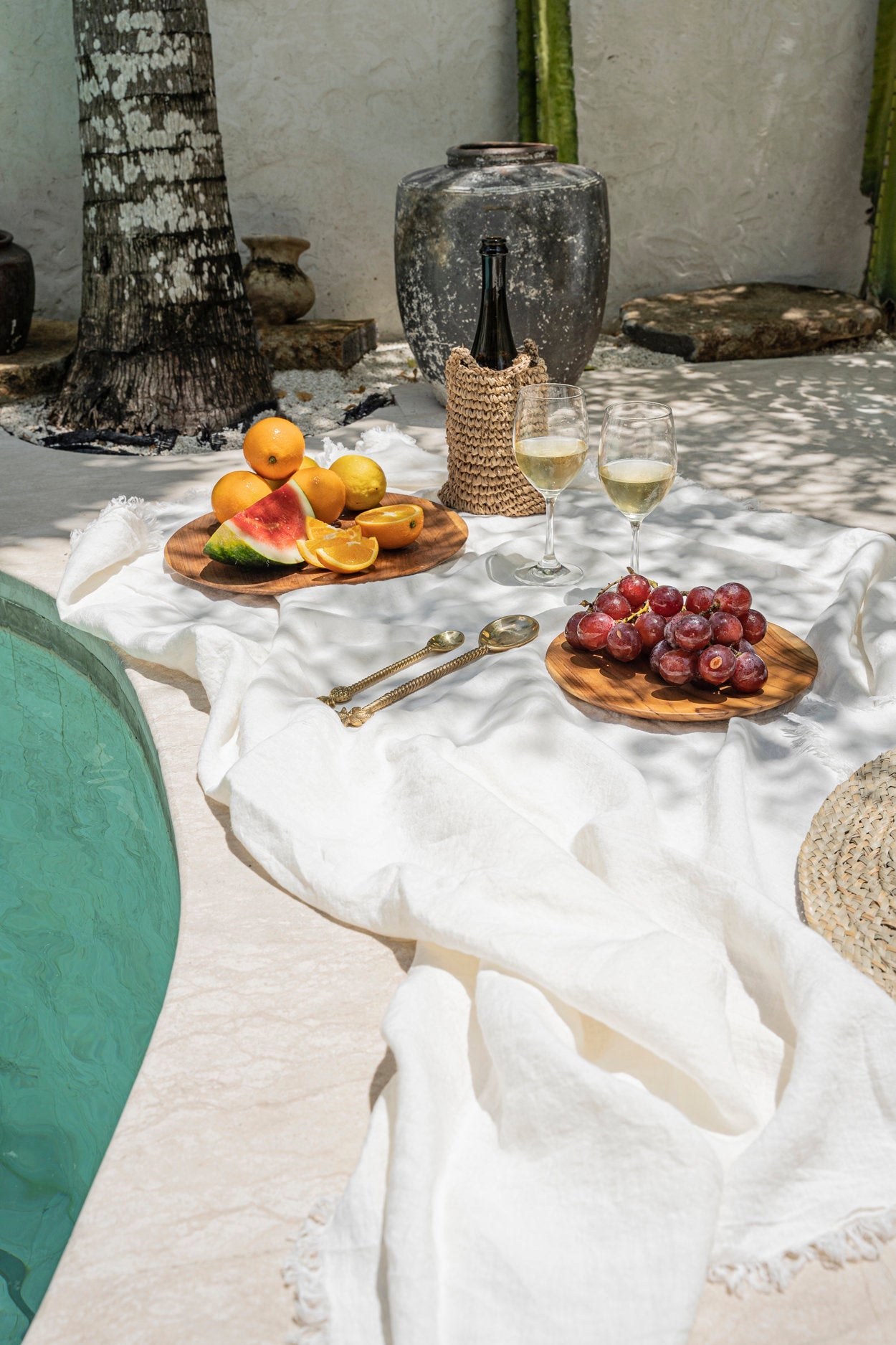 La Nappe en Lin - Blanc - 150x150
