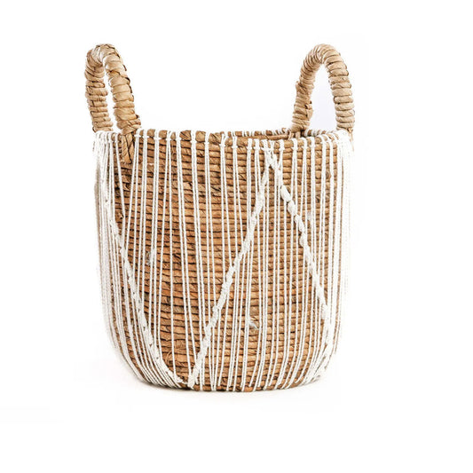 Le Panier Straight Stitched Makramee - Naturel Blanc - S