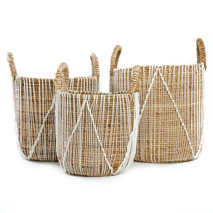 Le Panier Straight Stitched Makramee - Naturel Blanc - S
