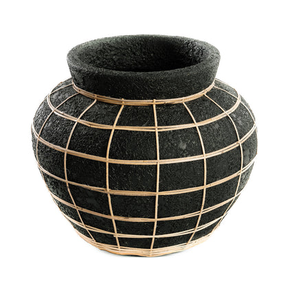 Le vase Belly - Noir Naturel - L