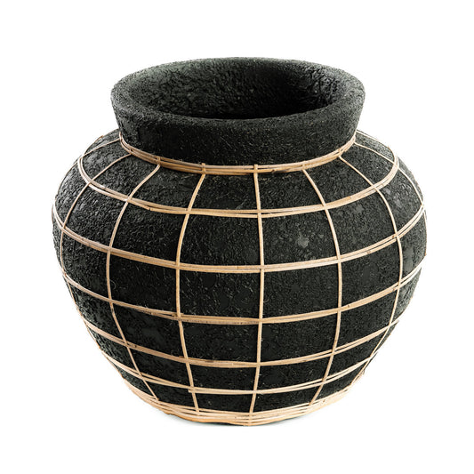 Le vase Belly - Noir Naturel - L