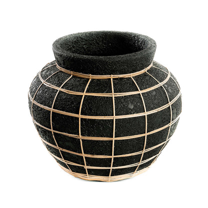 Vase Belly noir naturel en terre cuite – L