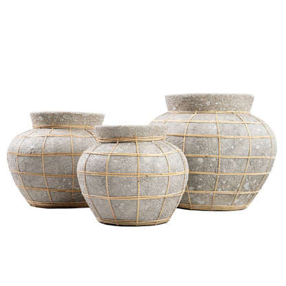 Vase Belly béton naturel en terre cuite – M