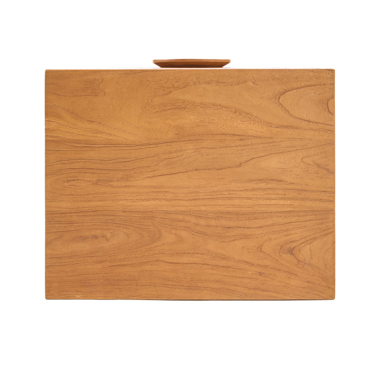 Table de chevet Eclipse en teck massif naturel – 2 tiroirs
