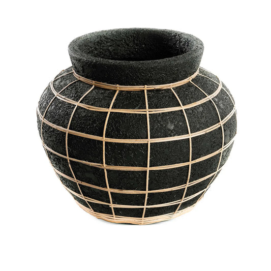 Le vase Belly - Noir Naturel - L