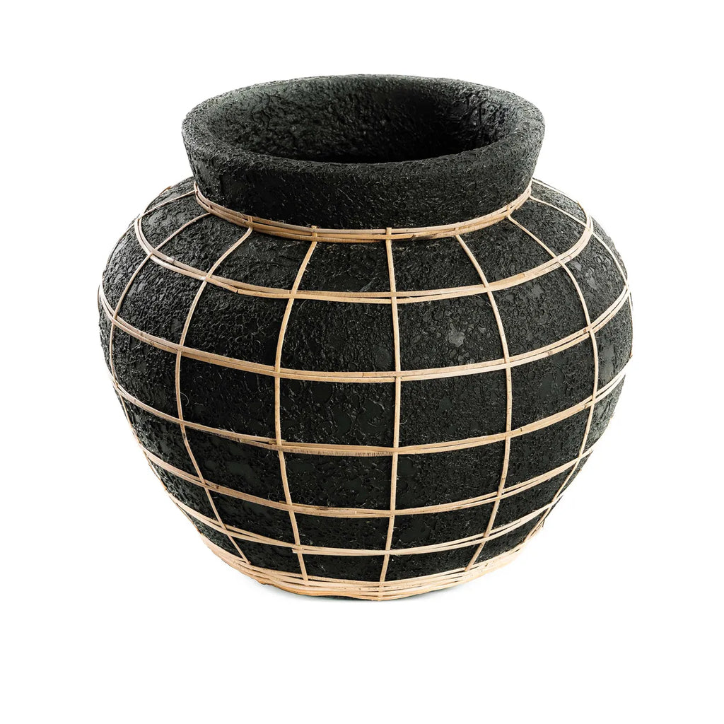 Le vase Belly - Noir Naturel - L