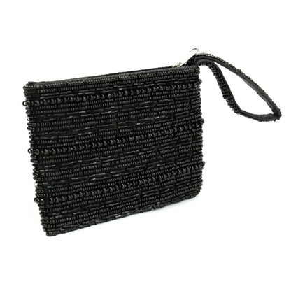 Le Porte-Monnaie  à perles noires - Noir