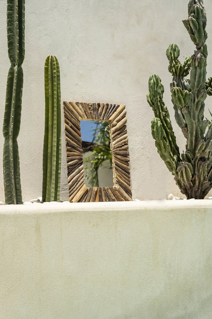 Le Miroir Driftwood Framed - Naturel - M