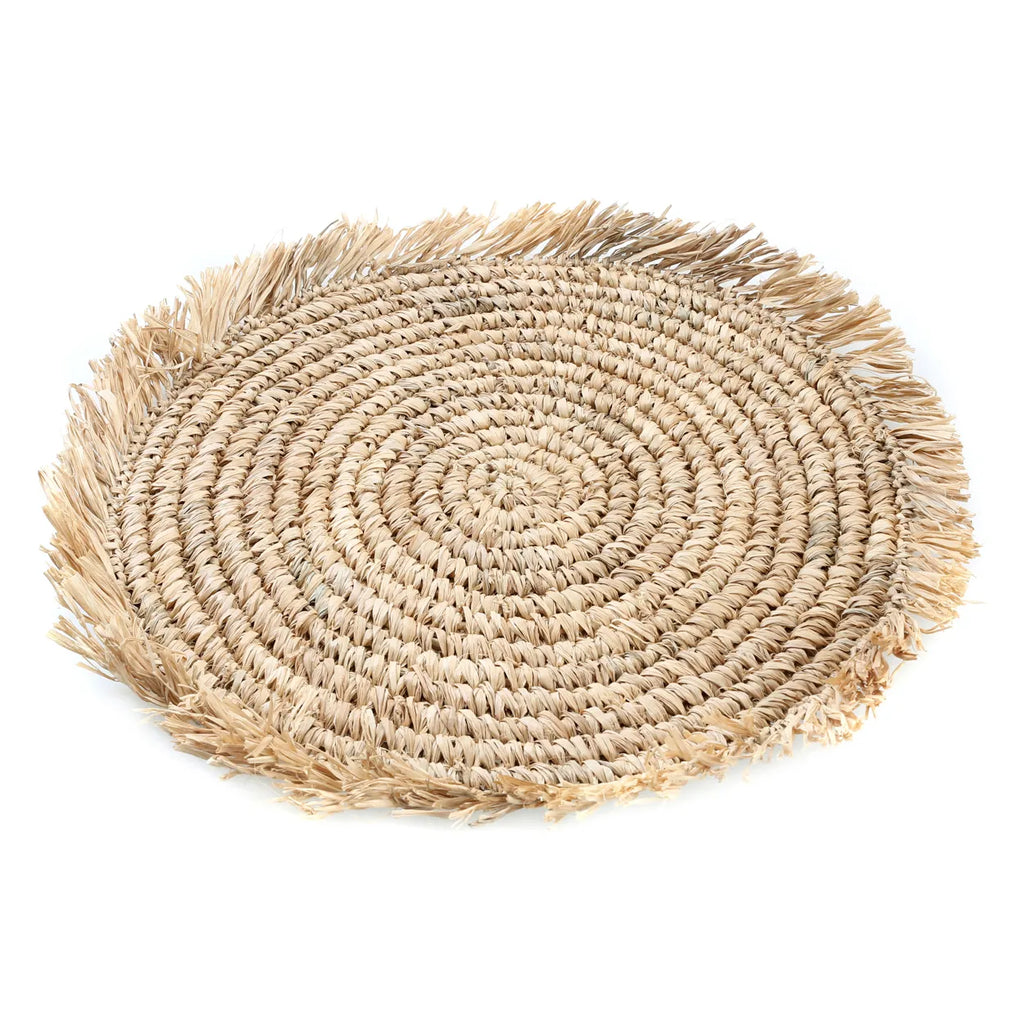 Le Set de Table Rond en Raphia The Fringe - Naturel