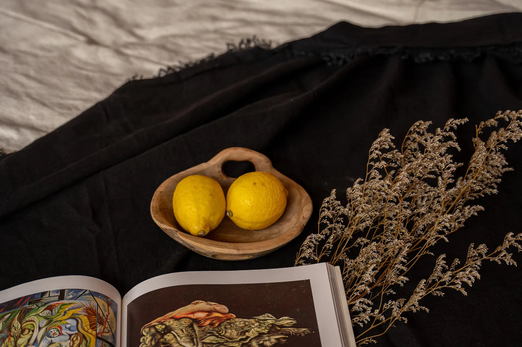 La Nappe en Lin - Noir -180x300