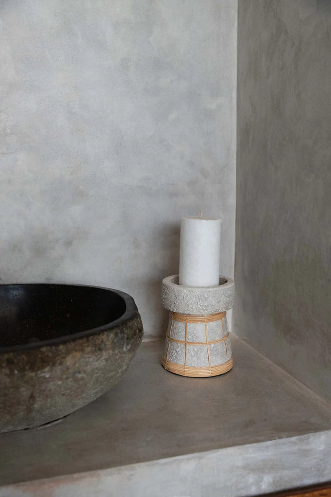 Le Bougeoir Serene  - Gris Béton Naturel - L