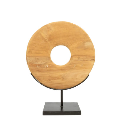 Statue Le Disque en Teck sur Pied - M