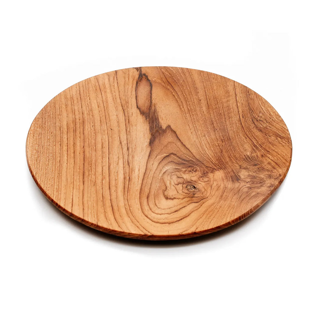 L'assiette ronde en racine de teck - L