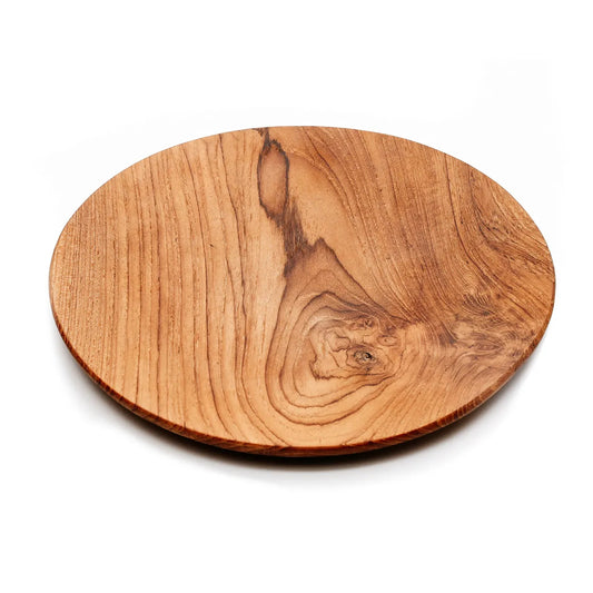 L'assiette ronde en racine de teck - L
