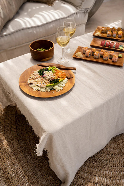 L'assiette ronde en racine de teck - L