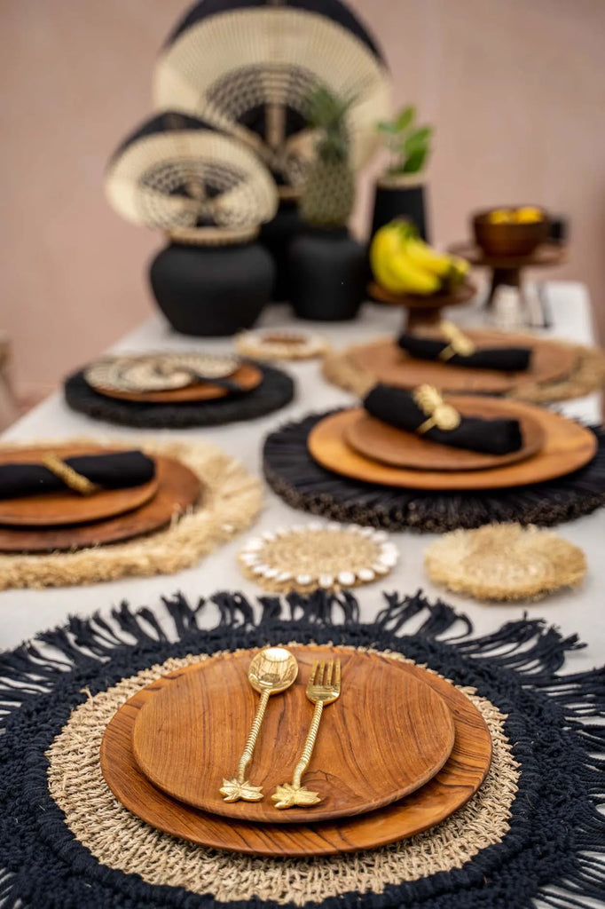 L'assiette ronde en racine de teck - L