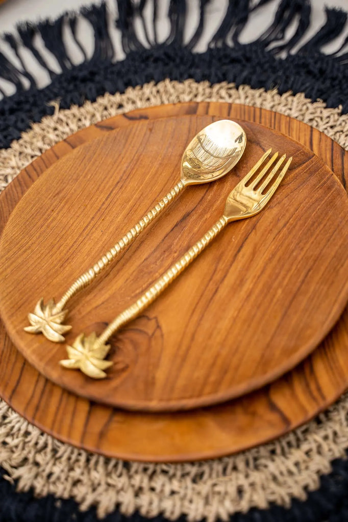L'assiette ronde en racine de teck - L