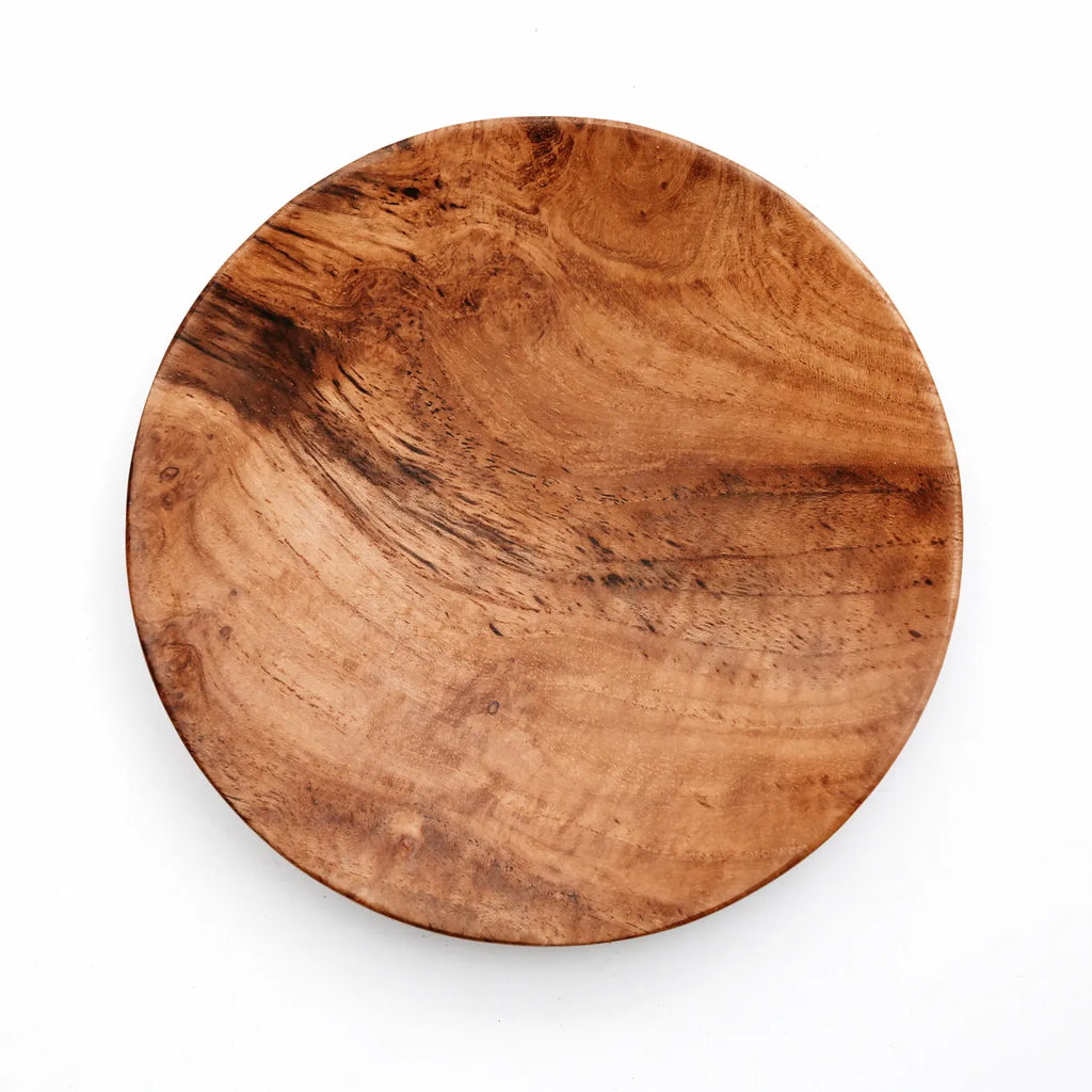 L'assiette ronde en racine de teck - L