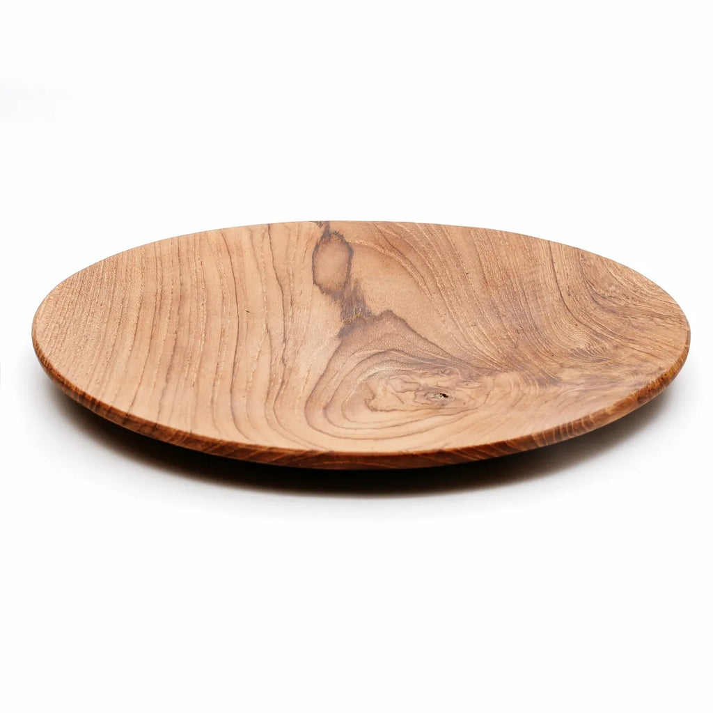 L'assiette ronde en racine de teck - L