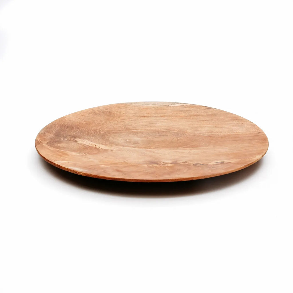 L'assiette ronde en racine de teck - M