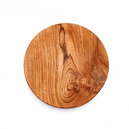 L'assiette ronde en racine de teck - M