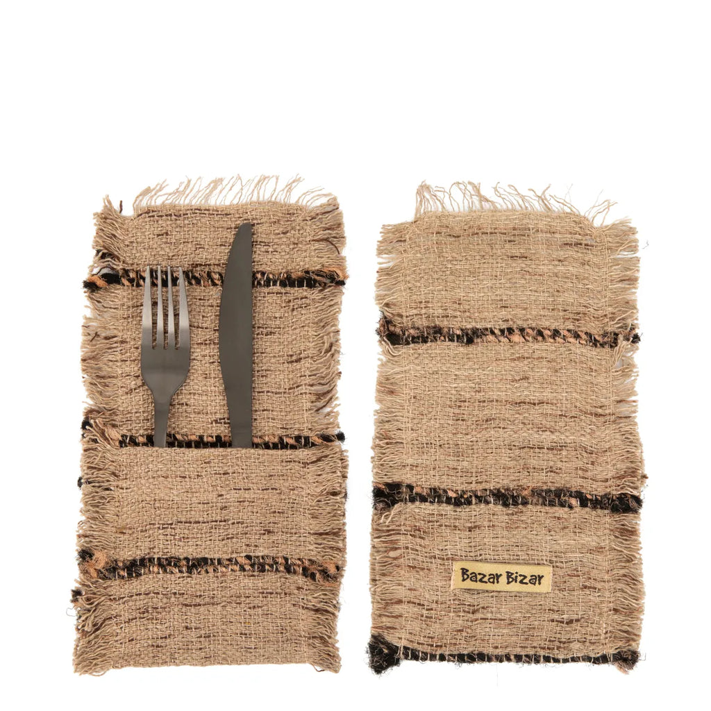 Sac à Couverts The Oh My Gee - Beige Noir - Lot de 4