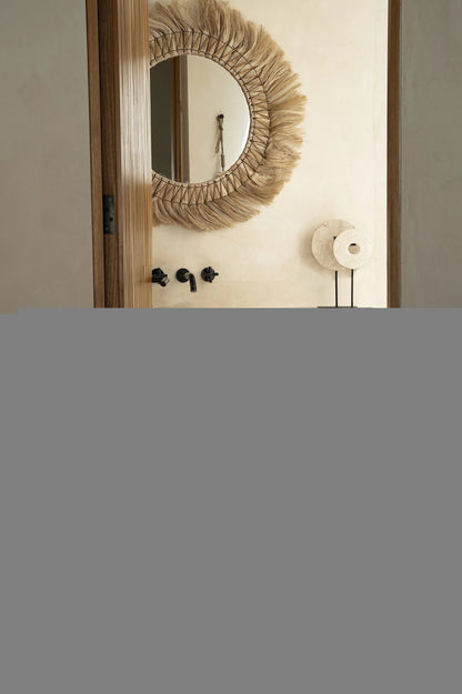 Le Tapis Rond en Jonc de Mer et Coton - Blanc Naturel - 100