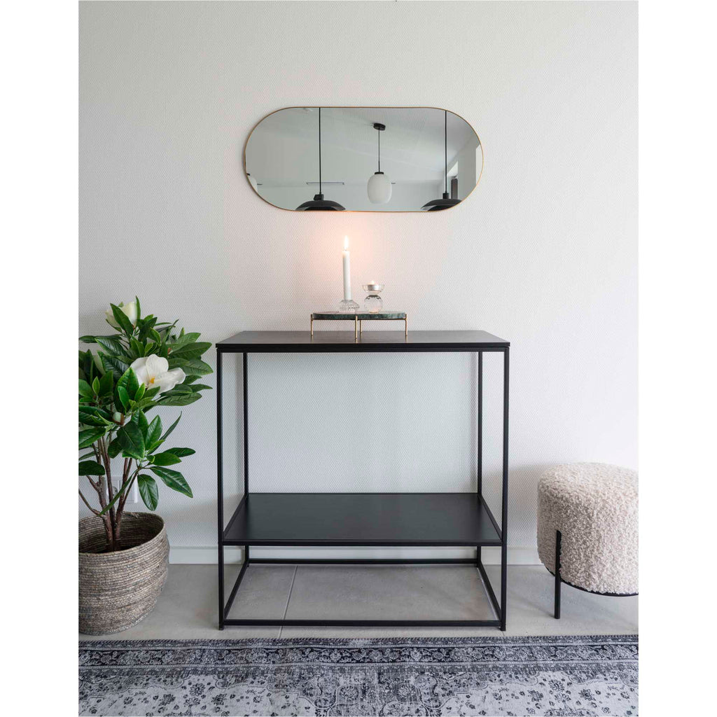 Jersey - Miroir Oval - Cadre aspect laiton, 35x80 cm
