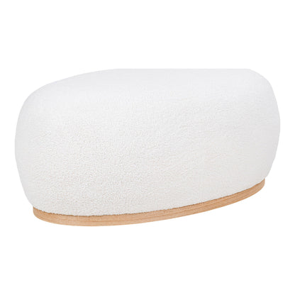 Pouf, bouclé Manhattan- Blanc -54,5x88,5x36 cm
