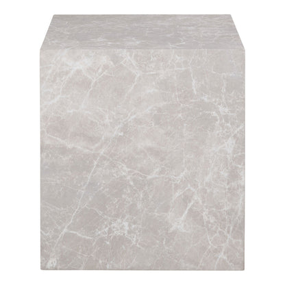 Prague - Table d'appoint, aspect marbre, beige 40x40x45 cm